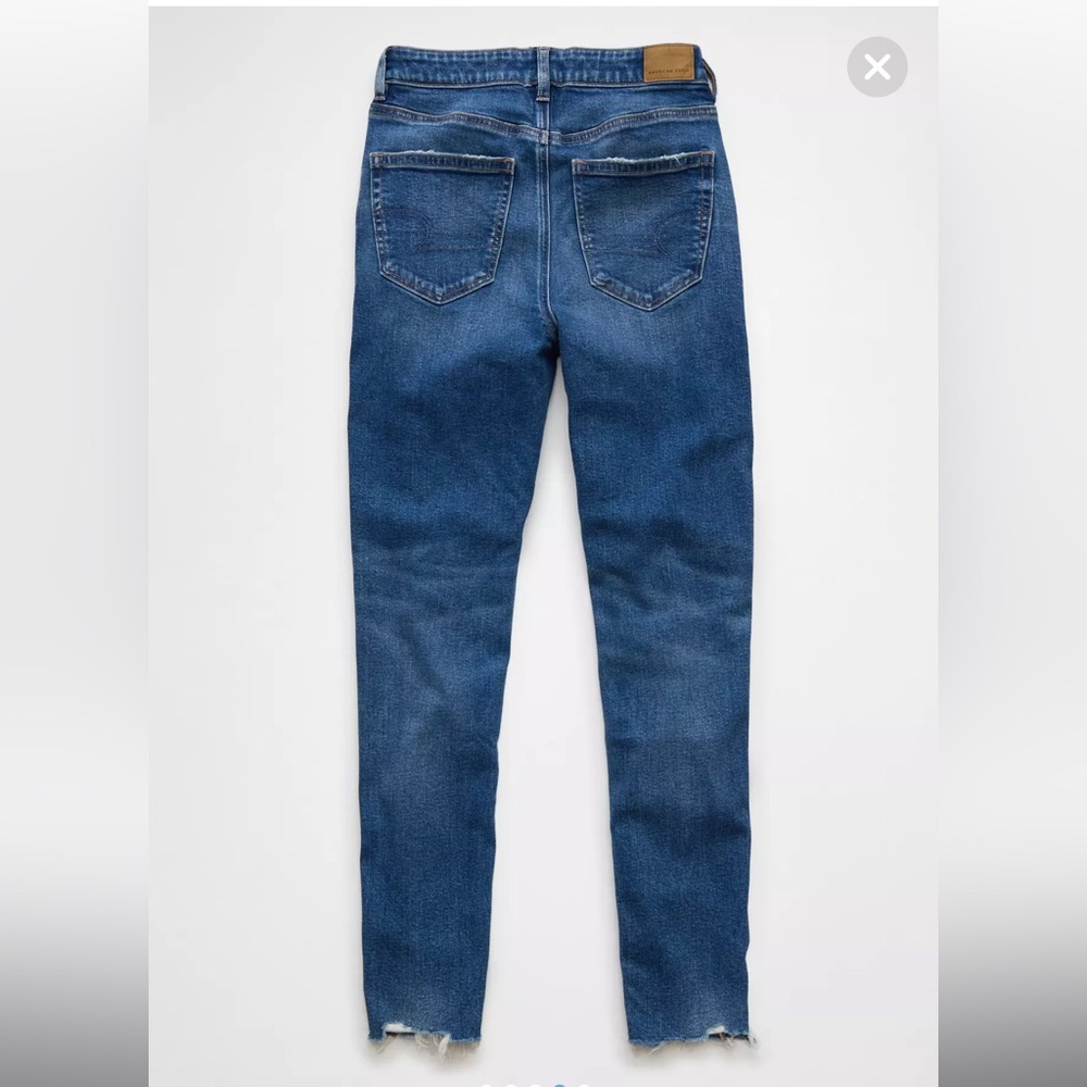 AE American Eagle Strigid Mom Jean Deep Sea Blue Women’s Size 4 Regular - Picture 4 of 4